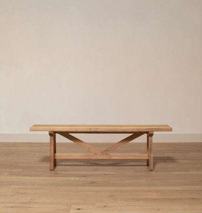 Teak French Outdoor Farm Bench