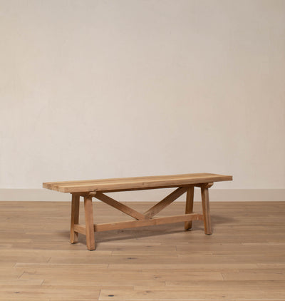 Teak French Outdoor Farm Bench