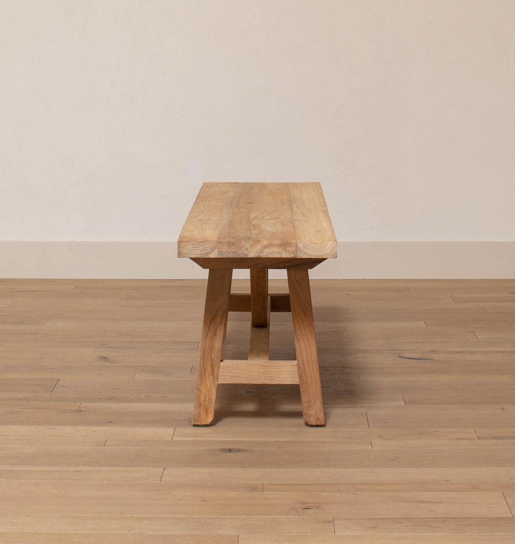 Teak French Outdoor Farm Bench