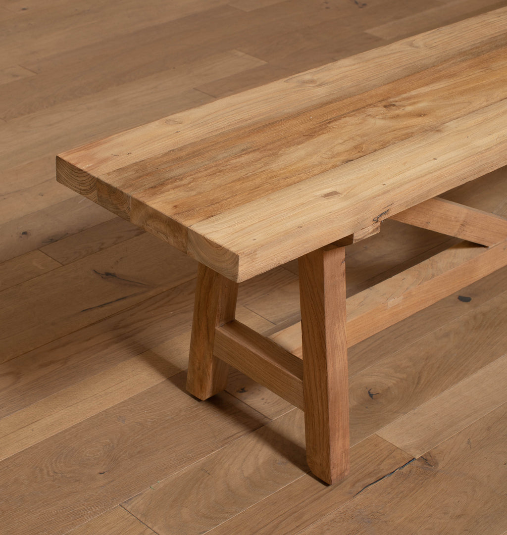 Teak French Outdoor Farm Bench