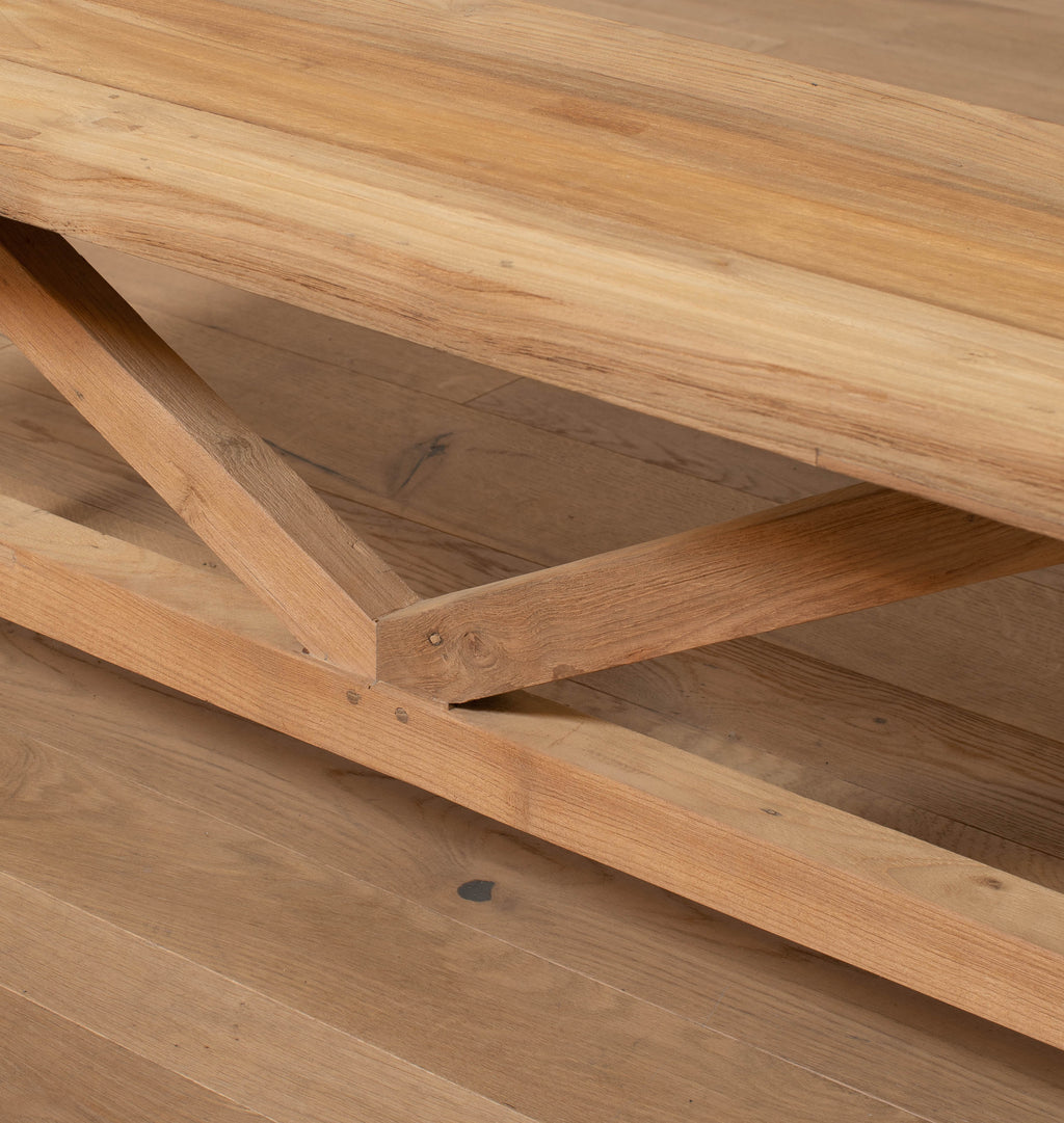 Teak French Outdoor Farm Bench