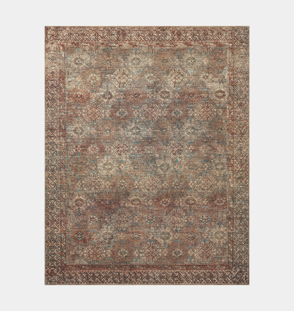Billie BIL-04 Aqua / Rust Area Rug