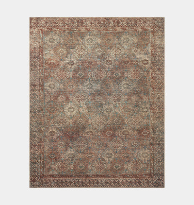 Billie BIL-04 Aqua / Rust Area Rug
