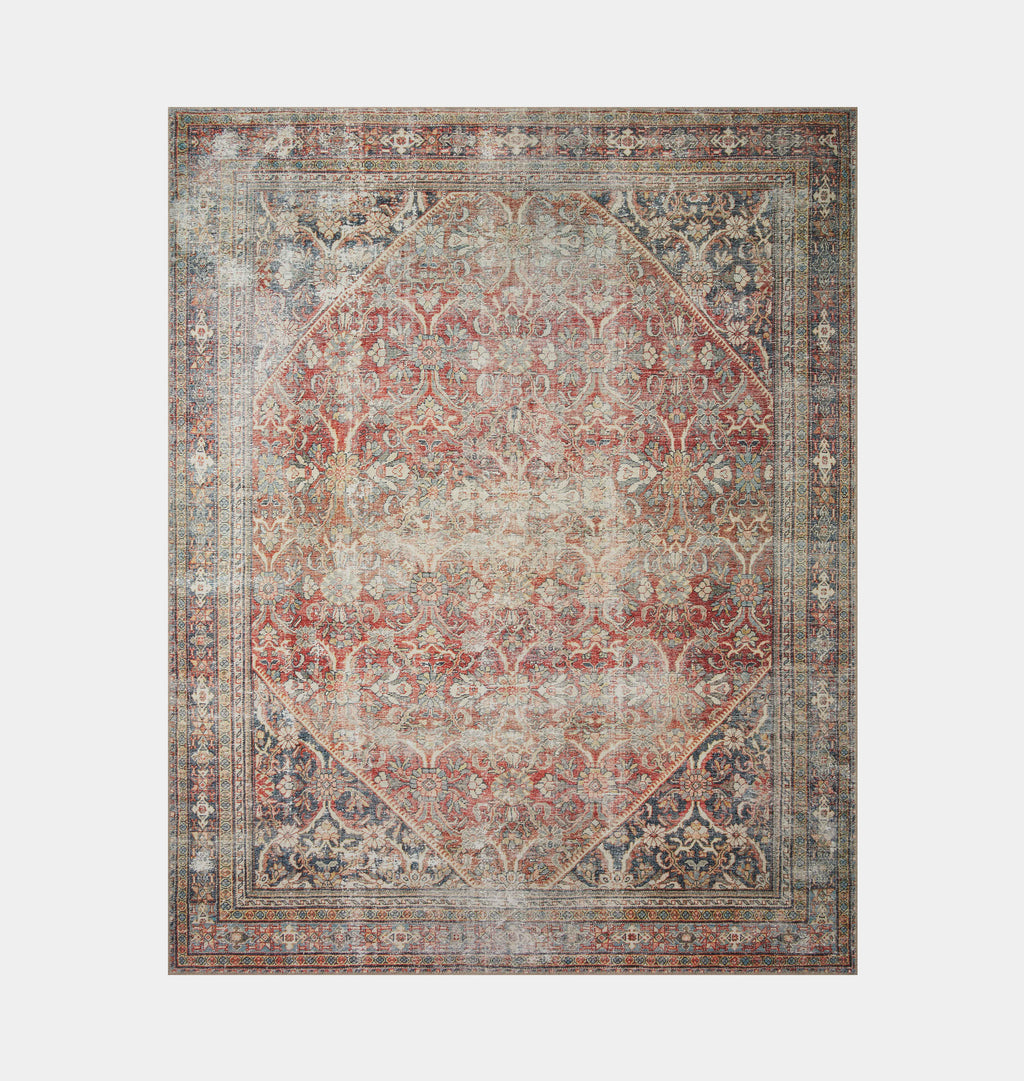 Georgie GER-01 Red / Navy Area Rug