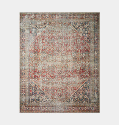 Georgie GER-01 Red / Navy Area Rug