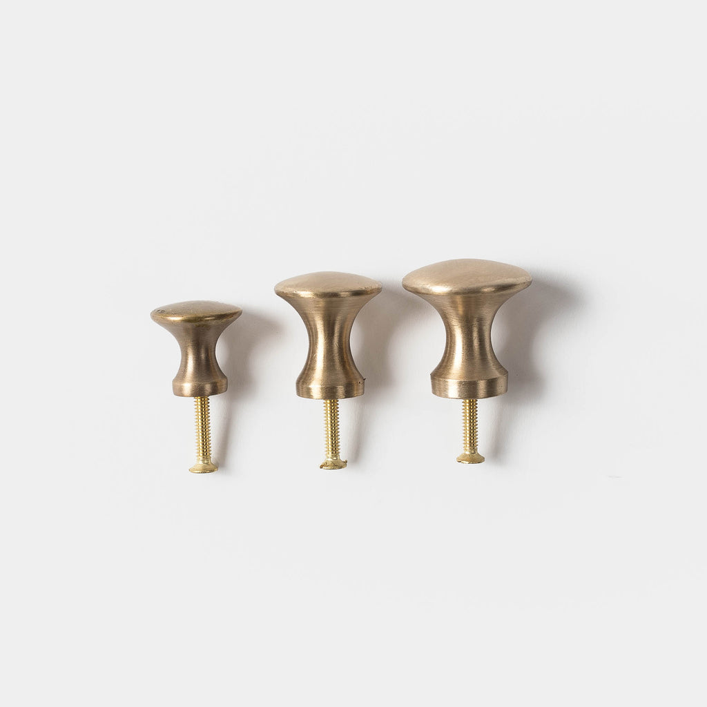 Brass Knob Three Sizes Trio